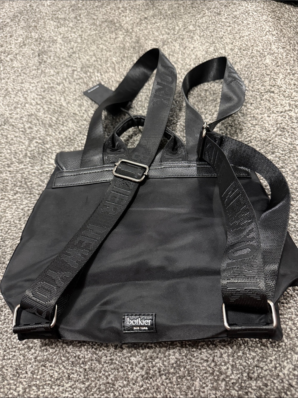 Botkier Black Nylon and Leather Top-Flap Backpack - Picture 2 of 2